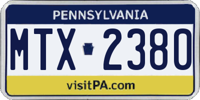 PA license plate MTX2380