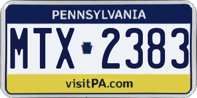 PA license plate MTX2383
