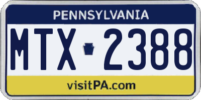 PA license plate MTX2388