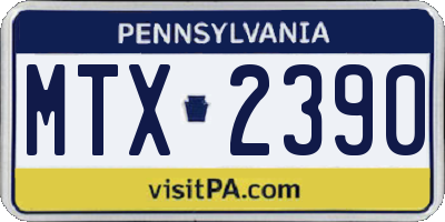 PA license plate MTX2390