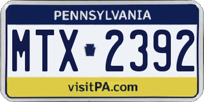 PA license plate MTX2392