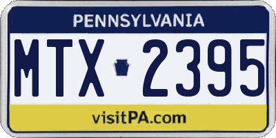 PA license plate MTX2395