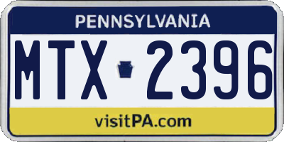 PA license plate MTX2396