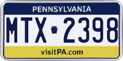 PA license plate MTX2398