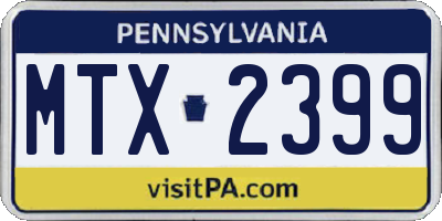 PA license plate MTX2399