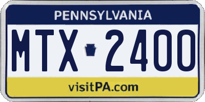 PA license plate MTX2400