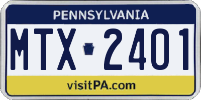 PA license plate MTX2401