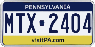 PA license plate MTX2404