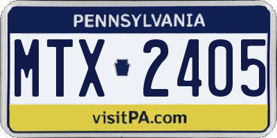 PA license plate MTX2405