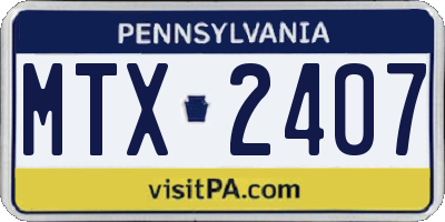 PA license plate MTX2407
