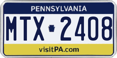 PA license plate MTX2408