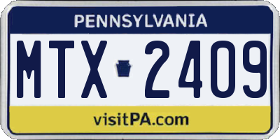 PA license plate MTX2409