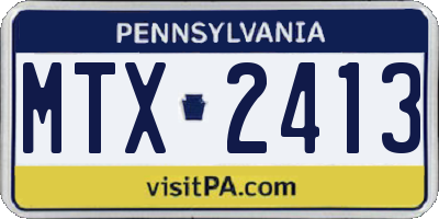 PA license plate MTX2413