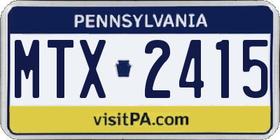 PA license plate MTX2415