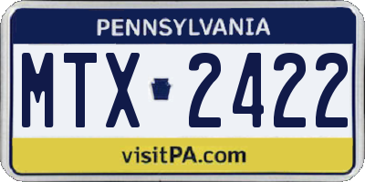 PA license plate MTX2422