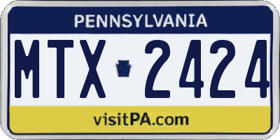 PA license plate MTX2424