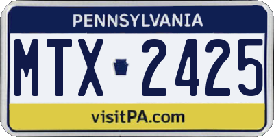 PA license plate MTX2425