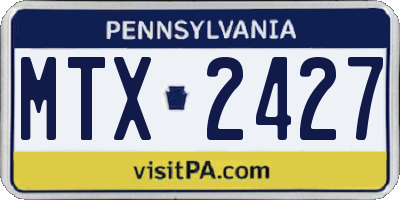 PA license plate MTX2427