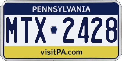 PA license plate MTX2428