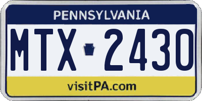 PA license plate MTX2430