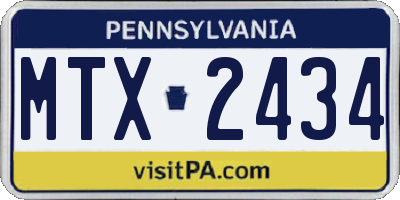 PA license plate MTX2434