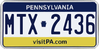 PA license plate MTX2436