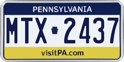 PA license plate MTX2437