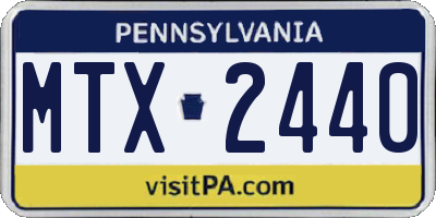 PA license plate MTX2440