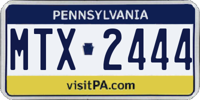 PA license plate MTX2444