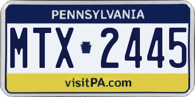PA license plate MTX2445
