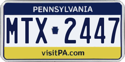 PA license plate MTX2447