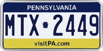 PA license plate MTX2449