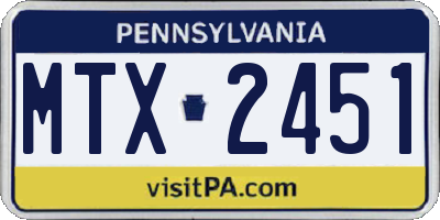 PA license plate MTX2451