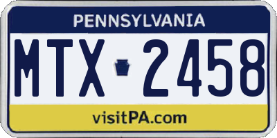 PA license plate MTX2458