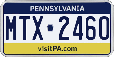 PA license plate MTX2460