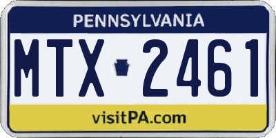 PA license plate MTX2461