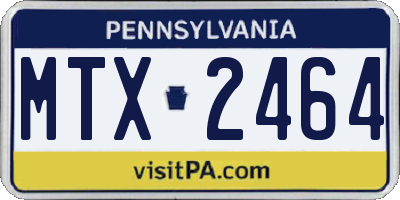 PA license plate MTX2464