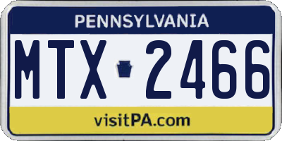 PA license plate MTX2466