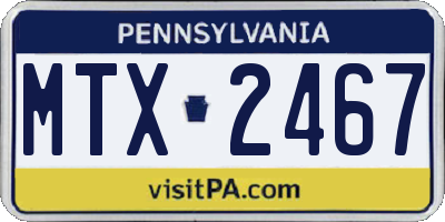 PA license plate MTX2467