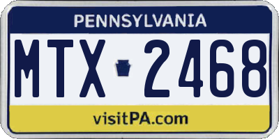 PA license plate MTX2468