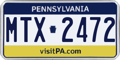 PA license plate MTX2472