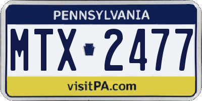 PA license plate MTX2477