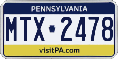 PA license plate MTX2478