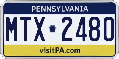 PA license plate MTX2480