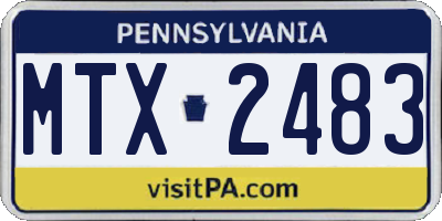 PA license plate MTX2483