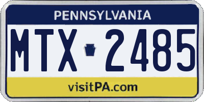 PA license plate MTX2485