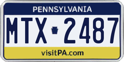 PA license plate MTX2487