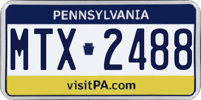 PA license plate MTX2488