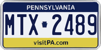 PA license plate MTX2489