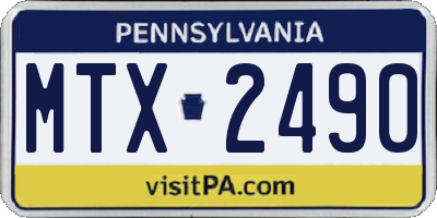 PA license plate MTX2490